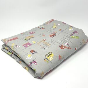 Garnet Hill Kids Construction Vehicles Full Queen Duvet Cover *Missing Buttons*